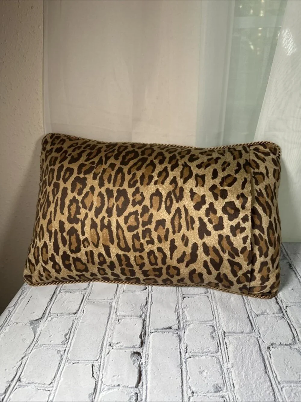 90s Ralph Lauren Aragon Leopard Print & Equestrian Paisley Venetian Throw Pillow